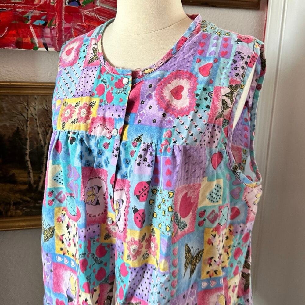 Simply Basic Multicolor Graphic Print Button Up T… - image 2